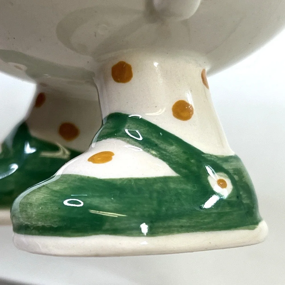 Carlton Ware‎ Walking Ware Teacup Green Shoes Polka Dot Vintage England